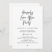 幸せに永遠に、ブラックフォント、こっそり結婚パーティー 招待状 (正面/裏面)