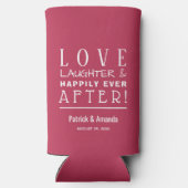 幸せに永遠に マゼンタ 結婚式 スリム缶クーラー (裏面)