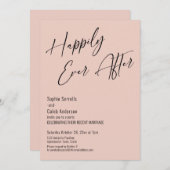 幸せに永遠に モダンエレガント ブッシュピンク 招待状 (正面/裏面)