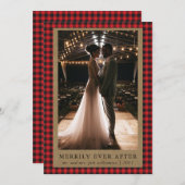 幸せに永遠に ラスティック レッド バッファロー チェック フォト シーズンカード (正面/裏面)