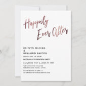 幸せに永遠に ローズゴールドの結婚式の披露宴 招待状 (正面)