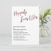 幸せに永遠に ローズゴールドの結婚式の披露宴 招待状 (スタンド正面)