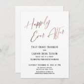 幸せに永遠に ローズゴールド エレガント ウェディングパーティ 招待状 (正面/裏面)