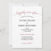 幸せに永遠に ローズゴールド スクリプト 現代のウェディング 招待状 (正面)