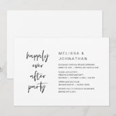 幸せに永遠に、結婚式の隠し結婚パーティーの夕食 招待状 (正面/裏面)