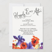 幸せに永遠に 赤いポピー 紫色のアイリス 招待状 (正面)