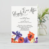 幸せに永遠に 赤いポピー 紫色のアイリス 招待状 (スタンド正面)