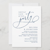 幸せに満ちたウェディングエロープメントパーティー ネイビー 招待状 (正面)