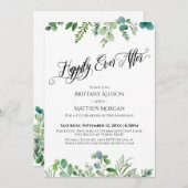 幸せに満ちたエユーカリグリーンの披露宴 招待状 (正面/裏面)