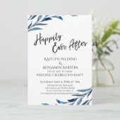 幸せに満ちたブルーリーフのレセプションカードのみ 招待状 (スタンド正面)