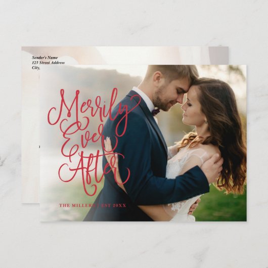 幸せに満ちたホリデーシーズンを！ フォトホリデーカード | サンクス シーズンポストカード (正面/裏面)