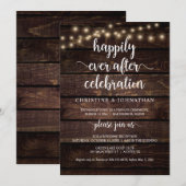 幸せに満ちた永遠の祝福パーティー、素朴な秘密の結婚式 招待状 (正面/裏面)