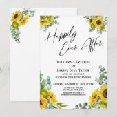 幸せに満ちた ユーカリとひまわりのパーティー 招待状 (正面/裏面)