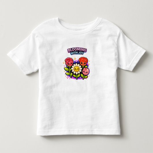 幸せに満開のガーデン - かわいい女の子のTシャツ トドラーTシャツ (正面)