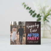 幸せに続くパーティー・ネオン結婚写真 案内ポストカード (スタンド正面)