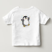 幸せに踊るペンギンのカスタムキッズイラスト トドラーTシャツ (裏面)