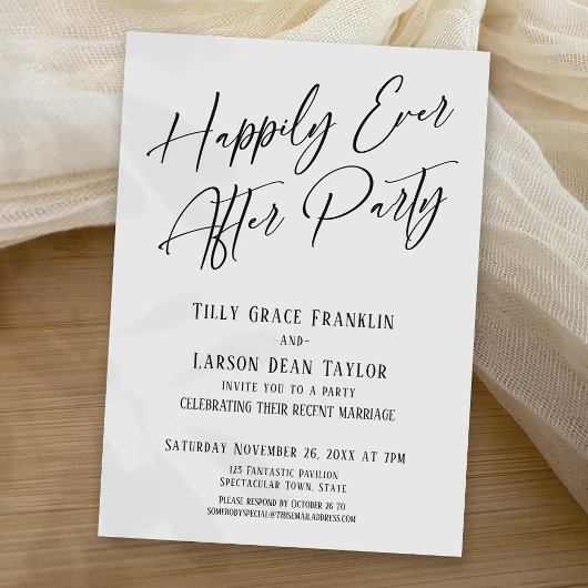 幸せのその先へ 現代のエレガントなウェディングパーティ 招待状