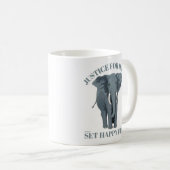 幸せのためのジャスト、幸せを自由に設定 コーヒーマグカップ (正面右)