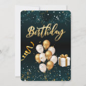 幸せのひととき：ケーキをテーマにした誕生日カード 招待状 (裏面)