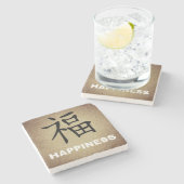 幸せの中国のシンボル石コースター ストーンコースター (横)