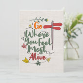 幸せの名言 あなたが最も生き生きと感じる場所へ 招待状 (スタンド正面)