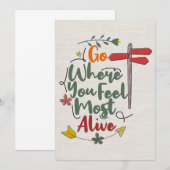 幸せの名言 あなたが最も生き生きと感じる場所へ 招待状 (正面/裏面)