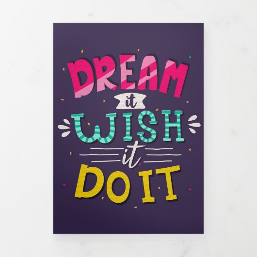 幸せの名言 夢は願いから始まる 三つ折りカード (カバー)