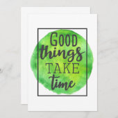 幸せの名言 良いものは時間がかかる 招待状 (正面/裏面)