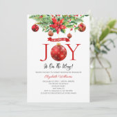 幸せの束のクリスマスオーナメントベビーシャワー 招待状 (スタンド正面)