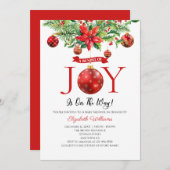 幸せの束のクリスマスオーナメントベビーシャワー 招待状 (正面/裏面)