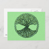 幸せの緑の生命の木 ポストカード (正面/裏面)