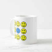 幸せの群集の悲しい顔 コーヒーマグカップ (正面左)