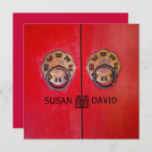 幸せの門に入る中華ウェディング 招待状 (正面/裏面)