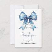 幸せの青い糸 結婚式の前祝い ブライダルシャワー サンキューカード (正面)