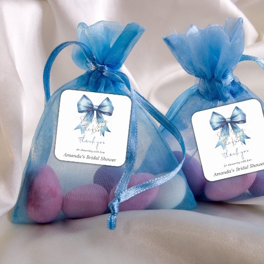 幸せの青い糸 結婚式の前祝い ブライダルシャワー スクエアシール