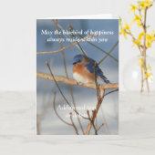 幸せの青い鳥のカスタマイズ可能な inspirationalカード カード (黄色い花)