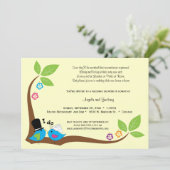 幸せの青い鳥の花嫁と新郎 招待状 (スタンド正面)