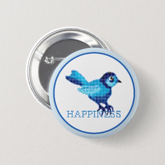 幸せの青い鳥 缶バッジ (正面&裏面)