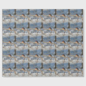 幸せの青感動的い鳥 ラッピングペーパー (フラット)