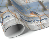 幸せの青感動的い鳥 ラッピングペーパー (ロールコーナー)