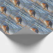 幸せの青感動的い鳥 ラッピングペーパー (角)