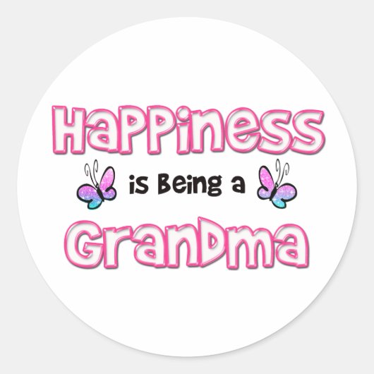 幸せはおばあちゃだ ラウンドシール (正面)