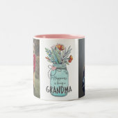 幸せはおばあちゃんカスタムフォトマグカップ ツートーンマグカップ (中央)