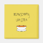 幸せはお茶のスローガンが好きで、日本のスタイルカップ マグネット (正面)