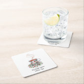 幸せはお茶のスローガンが好きなので、ヴィンテージカップバラ スクエアペーパーコースター (インサイチュ)