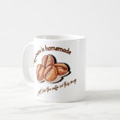 幸せはこのマグカップのコーヒーのように自家製である コーヒーマグカップ (正面左)