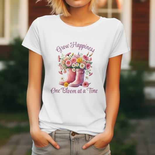 幸せはひとつひとつの花で育む Tシャツ