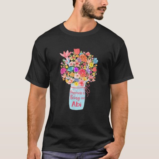 幸せはアビの花おばあちゃん母である Tシャツ (正面)