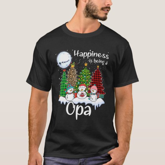 幸せはオパクリスマスツリーヒョウPlである Tシャツ (正面)