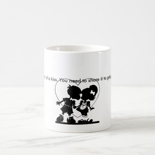 「幸せはキスの一種」かわいい恋 コーヒーマグカップ (中央)